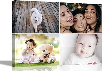 Artley Prints 4 Photos on Custom Canvas Prints Personalised Wall Art Hanging Decor for Home Office Baby, Wedding, Selfie Photos 86 x 61cm (34 x 24 inches) A1