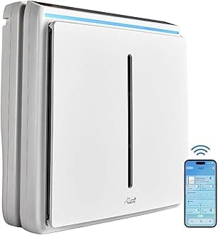 Rabbit Air A3 SPA-1000N Air Purifier HEPA Filter - Ultra Quiet, WiFi-enabled, Wall Mountable HEPA Air Purifiers for Home, Pets, Pet Dander, Smoke, Dust, Odors, VOCs - Germ Defense Filter, White
