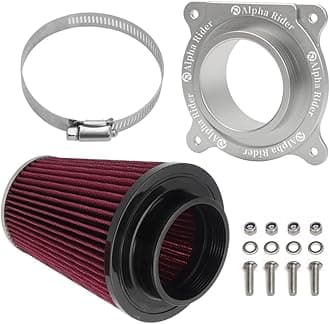 Motoparty Engine Air Filter kit for 2006-2021 Yamaha YFM700 Raptor, 2013-2021 YFM700R & YFM700R SE, W/Intake & Holder Adapter (Silver)