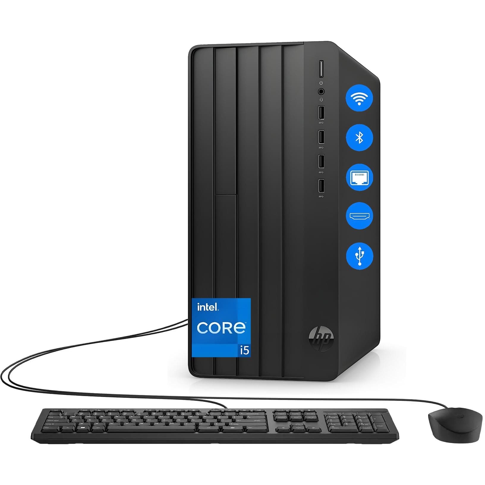 Desktop Computer Tower PC, Intel 6-Core i5-12500 Processor, 16GB DDR4 RAM, 512GB PCIe NVMe SSD, WiFi & Bluetooth, KB & Mouse, Windows 11 Home, for Home Office, Business & Student