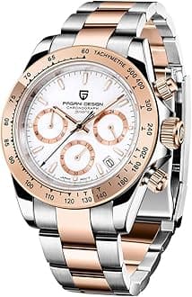 (パガ－ニデザイン) Men’s Watches Full Stainless Steel Analogue Quartz Wrist Watch for Men Daytona Homage Luxury Waterproof Dress Wristwatch Auto Date