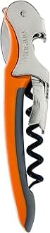 Franmara Soft-Touch Murano Two-Step Waiter Corkscrew with Nonstick Spiral (Orange)