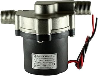 6~24V Solar Hot Water Pump with variable speed function- Can handle temperatures up to 230F - With three-phase ECM brushless DC motor. FDA, REACH,CE, RoHS, ISO9001 certificated (6.0 GPM)