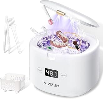 Ultrasonic Retainer Cleaner, Sonic Dental Cleaning Pod, Portable 30W/45kHz Machine for Dentures, Aligners, Braces, Mouth Guards, Jewelry, for All Dental Appliances (White)