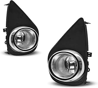 AUTOWIKI Fog light For 2015-2017 Toyota Yaris 2/4 Door Hatchback OE Style Clear Lens Bumper Driving Fog Light Lamp w/H11 12V 55W Bulb & Switch and Wiring Kit