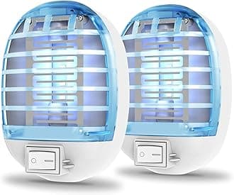 2 Pack Bug Zapper Indoor, Electronic Mosquitoes Killer Zapper with Blue Lights for Living Room, Baby Room, Kitchen, Bedroom(2)