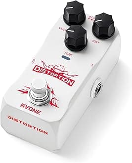 RVONE High Gain Distortion Pedal for Electric Guitar, Aluminum Guitar Pedal, Analog Guitar Effects Pedal for Compact Stage & Studio Pedal, True Bypass