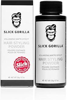 Slick Gorilla Hair Styling Powder for Men 0.70 oz (20ml) | Texture Powder | Matte Finish | 24 Hours All Day Hold | Adds Volume & Texture | Lightweight | Non-Sticky | No Shine | Texturizing Product