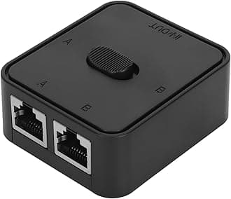 Gigabit Network Switcher, 2 in 1 Out or 1 in 2 Out RJ45 CAT6 Network Switch Selector, Ethernet Switch 2 Port Network Hub