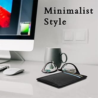 Travelambo Slim Leather Minimalist Front Pocket with RFID Blocking Medium Size