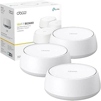 Deco BE25(3-pack) Mesh WiFi 7 BE3600Mbps, 2x 2.5G Ports, MLO Mesh System Router, VPN Clients & Server, WiFi Extender Booster, Private IoT Network, Seamless AI Roaming,Easy Setup,Alexa & Google