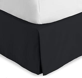 Bare Home Pleated Full Bed Skirt - 15-Inch Tailored Drop Easy Fit - Bed Skirt for Full Beds - Center & Corner Pleats (Full, Black)