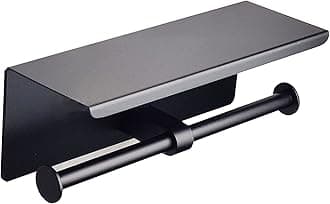 WXVOVXW Toilet Paper Holder 2-in-1 Toilet Paper Holder Paper Holder for Toilet with Shelf for 2 Rolls of Paper, Shelf for Placing Smartphone or Small Items, Thick Roll, Coreless Compatible, Easy