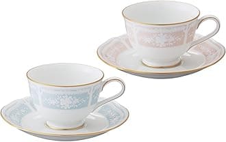 Noritake Y6578A/1507-14 Noritake Cup & Saucer (Color Changing Pair) (For Coffee & Tea), 7.8 fl oz (220 cc), Racewood Gold, Blue, Pink, Fine Porcelain