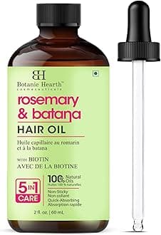 Botanic Hearth Rosemary & Batana - 2 Fl Oz - Hair Growth Oil for Thicker Hair, Scalp Treatment for Hair Loss, Dry & Frizzy Hair Repair, Deep Nourishing Oil for All Hair Types- 100% Natural and Vegan