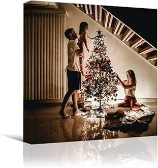 Custom Canvas Prints Personalized Wall Art with Your Christmas Photos/Pictures Digitally Printed - 24x24inches