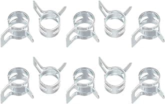 uxcell 20pcs 8mm Spring Band Type Action Fuel/Silicone Vacuum Hose Pipe Clamp Low Pressure Air Clip Clamp, Zinc Plated