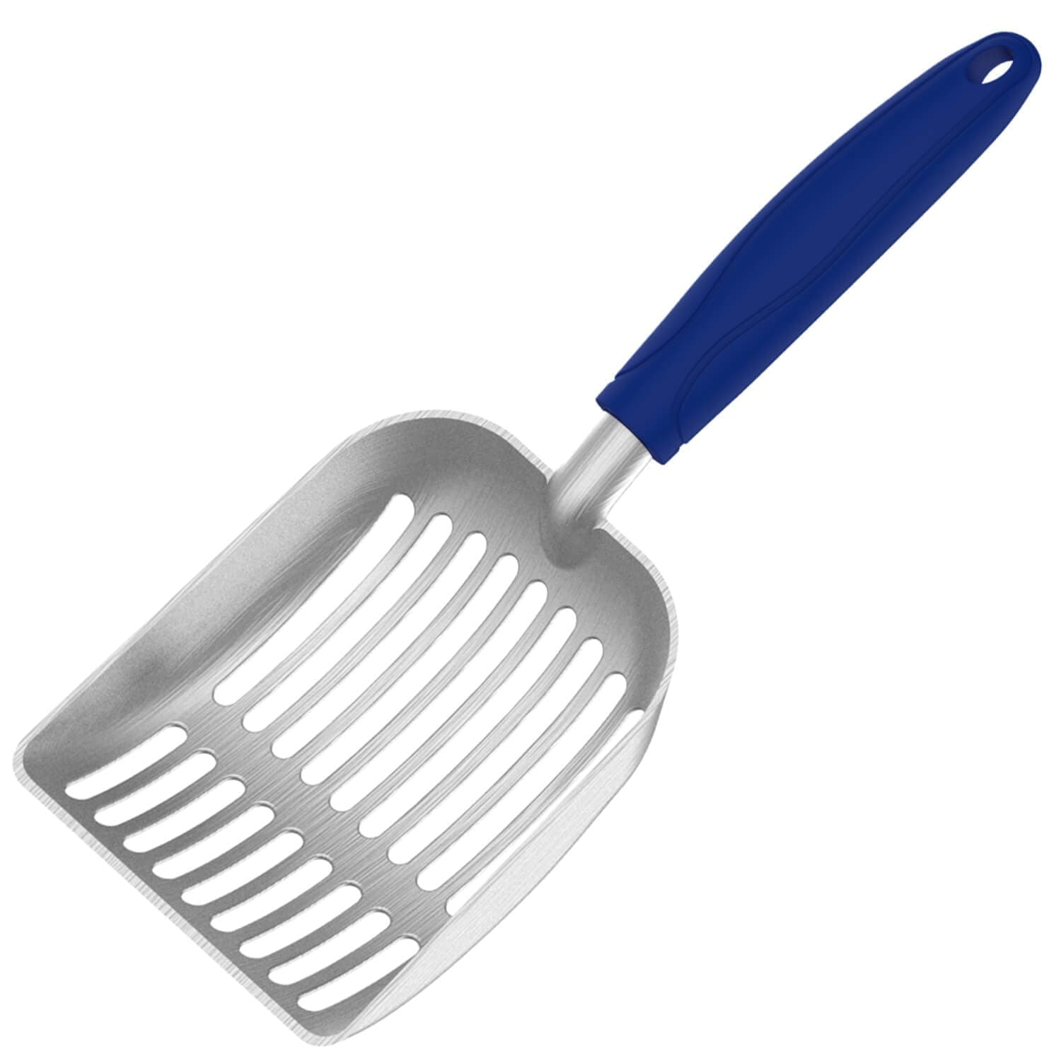 Cat Litter Scoop, Kitty Metal Scooper, Aluminum Alloy Sifter, Kitten Pooper Lifter, Deep Shovel, Long Handle, Poop Sifting, Durable, Heavy Duty, for Litter Box