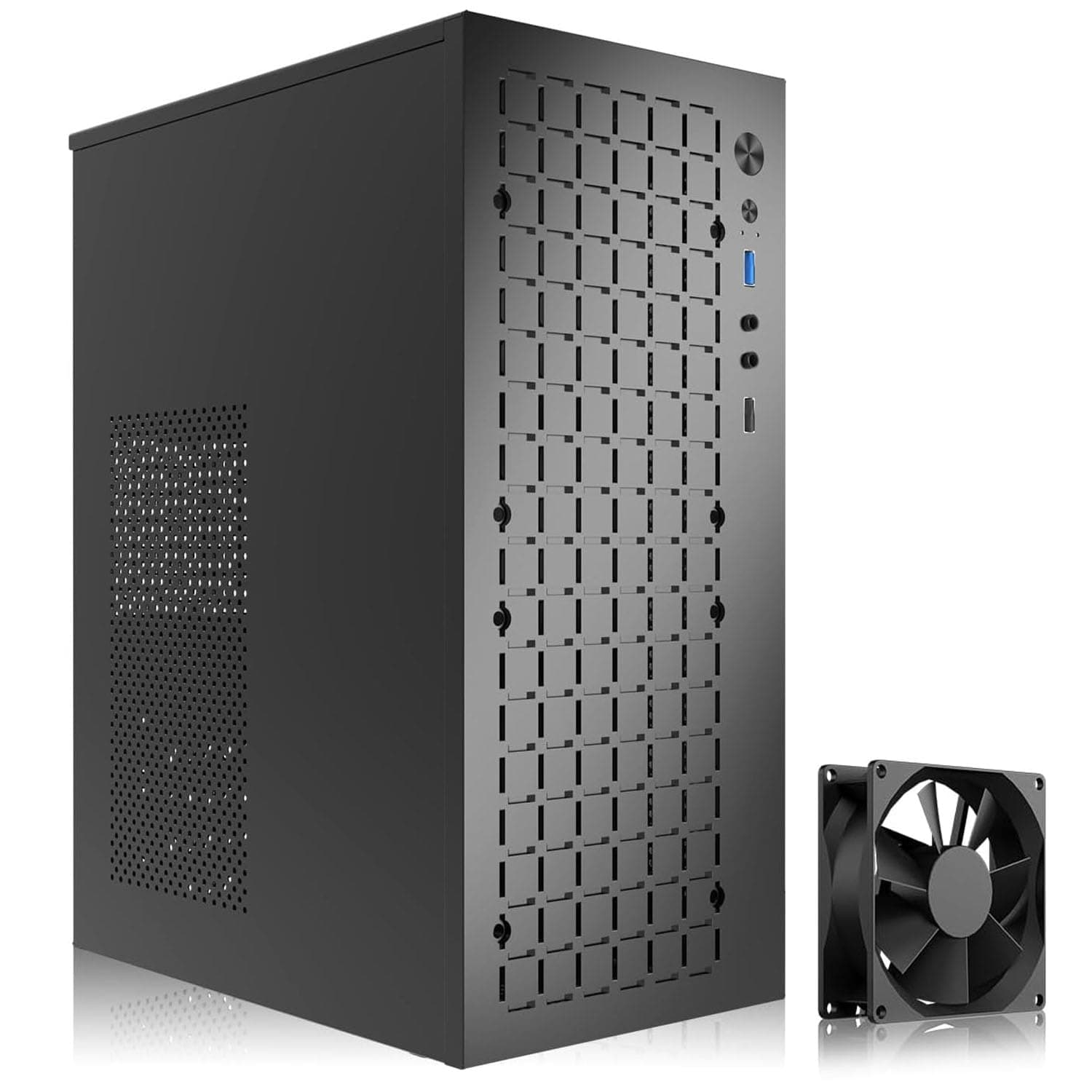 matx case,itx case,High Airflow Micro ATX PC Case, Support MATX, Mini-ITX, Micro ATX case Slim with USB3.0x1 I/O Port, Black Without Fans