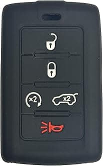 Key Fob Cover Wagoneer Cherokee: 5 Buttons Key Case Cover Fit for Jeep Grand Cherokee Grand Wagoneer Cherokee L 2021 2022 2023 2024 M3NWXF0B1 68469565 68377534 68469565AA Remote Protector (Black)