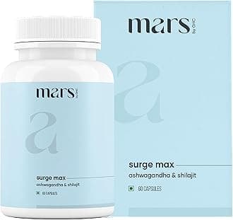 Mars Surgemax Natural Capsules with Shilajit & Safed Musli | Supports Energy, Strength & Immunity | for Active Lifestyle | 60 Capsules | Pack of 1