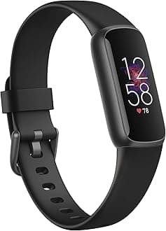 Fitbit Luxe Activity Tracker with up to 6 days battery life, stress management tools and Active Zone Minutes, Black / Graphite Stainless Steel
