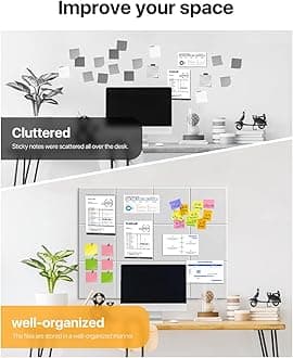 Soundsbay Large Cork Board, 120x90cm Felt Wall Tiles Self-Adhesive, 12 Pack Bulletin Board, Pin Board for Walls Office Home Classroom Decor