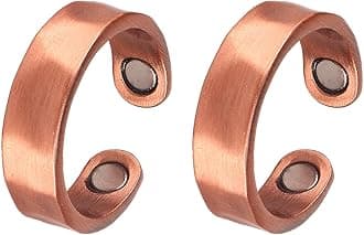 2PCS Magnetic Copper Rings for Women Men, Adjustable