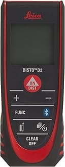 DISTO D2, 330ft Laser Distance Measure with Bluetooth 4.0, Black/Red by Leica Geosystems