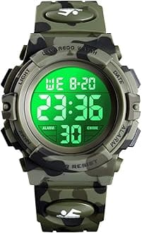 Kids Watch,Boys Watch for 3-15 Year Old Boys,Digital Sport Outdoor Multifunctional Chronograph LED 50 M Waterproof Alarm Calendar Analog Watch for Children with Silicone Band,Kids Gift