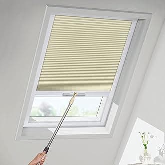 MiLin Skylight Shades Blackout Blinds Cordless Cellular Blinds for Window Shades Suitable for Roof Inclined Plane Room Windows - Custom Cut to Size (100% Blackout Creamy)