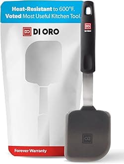 DI ORO® Designer Series Everyday Flexible Silicone Turner Spatula - 315°C Heat-Resistant Rubber Kitchen Spatula - Versatile Silicone Spatula - BPA Free, FDA Approved, and LFGB Certified