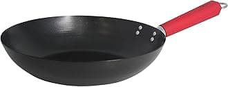 IMUSA Non-stick Carbon Steel Wok with Red Handle - 11"