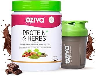 Protein & Herbs for Women (Chocolate) I Manage Weight, Energy & Metabolism | Clean Protein, Shatavari, Green Tea I No Added Sugar, 1lbs + Shaker