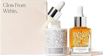 Naked & Thriving Super Glow Duo | Illuminate BC+ Serum (30 mL) + Rejuvenate Restorative Face Oil (35 mL) with Argan Oil, Sea Buckthorn Oil, Bakuchiol and Vitamin C (Set of 2)