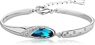 Shining Diva Fashion Platinum Plated Austrian Crystal Stylish Bracelet for Women and Girls