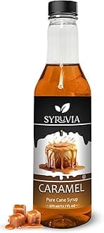 Syruvia Caramel Coffee Syrup - 12.7 fl oz Premium Coffee Flavoring Syrup - Kosher Coffee Syrups, Gluten Free, No Coloring, Perfect for Drinks, Soda, Shakes, Desserts, and More.