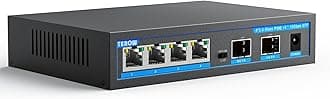 6-Port 2.5G Poe Ethernet Switch unmanaged , 4 x 2.5G Poe Base-T & 2 x 10G SFP, Multi-Speed Network Switch, Compatible with Gigabit & 10Gb, Desktop/Wall Mount, Ideal for AP, NAS, PC