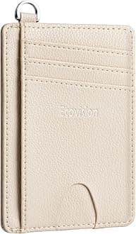 EcoVision Minimalist Slim Wallet with Front Pocket, RFID Blocking Detachable D-Shackle Card Holder for Men and Women