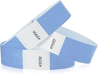 500 WristCo Sky Blue Tyvek Wristbands for Events - Comfortable Tear Resistant Paper Bracelets ID Wrist Bands for Concerts Festivals Admission Party Identification