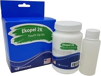 Ekopel 2K Touch Up Bathtub Refinishing Kit - Odorless DIY Sink/Tub Repair Kit - Bright Gloss Tub Coating (White) (300 Gram)