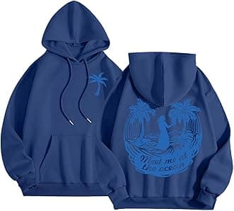 Pink Hoodie for Teen Girls Graphic Hoodie Cute Preppy Sweatshirt Long Sleeve Drawstring Tops With Pockets under 5 dollars