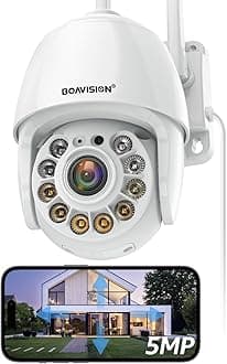 BOAVISION 5MP Security Camera Outdoor, Wireless WiFi IP Camera Home Security System 360° View,Motion Detection, auto Tracking,Two Way Talk,pan Tile Full Color Night Vision,5G/2.4G WiFi