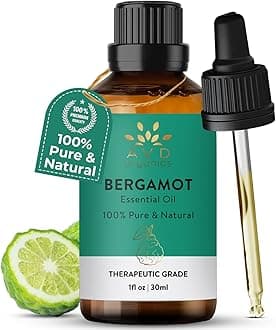 Bergamot Essential Oil 30ml | 100% Pure & Natural Essential Oil Therapeutic Grade for Aromatherapy Diffuser Home Fragrance Soap & Candle Making| 1 fl. Oz