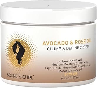 Avocado & Rose Oil Clump & Define Cream | Curly Hair Moisturising Leave-in Define Cream | Curly Hair Product | 6oz, 177ml