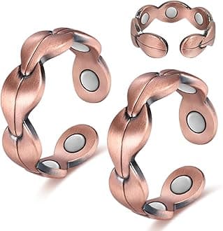 7X Copper Rings for Women - Pure Copper Ring - Adjustable with Present Box (2PCS)