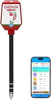 Soil pH Meter Moisture Tester Digital Soil Test Kit for Plants Smart 8 in1 Soil pH Sunlight Intensity Fertility pH EC Salt Soil Thermometer Humidity Moisture Meter for Garden Lawn Farming