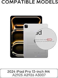 Wireless Keyboard Case for Apple iPad Pro 2024 13 inch, M4 A2925 A2926 A3007: 360° Rotating Stand, Multi-Touch Trackpad RGB Backlit Space Gray