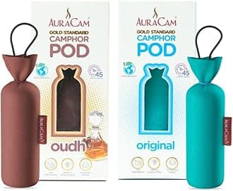Gold Standard Camphor Pods (1 Original + 1 Oudh) - Pack of 2 - Organic Camphor Cone Air freshener For Room, Car, Bathroom, Office & Toilet | Long-Lasting Camphor pods