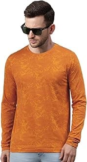 Urbano FashionMen's Printed Full Sleeve Slim Fit Cotton T-Shirt